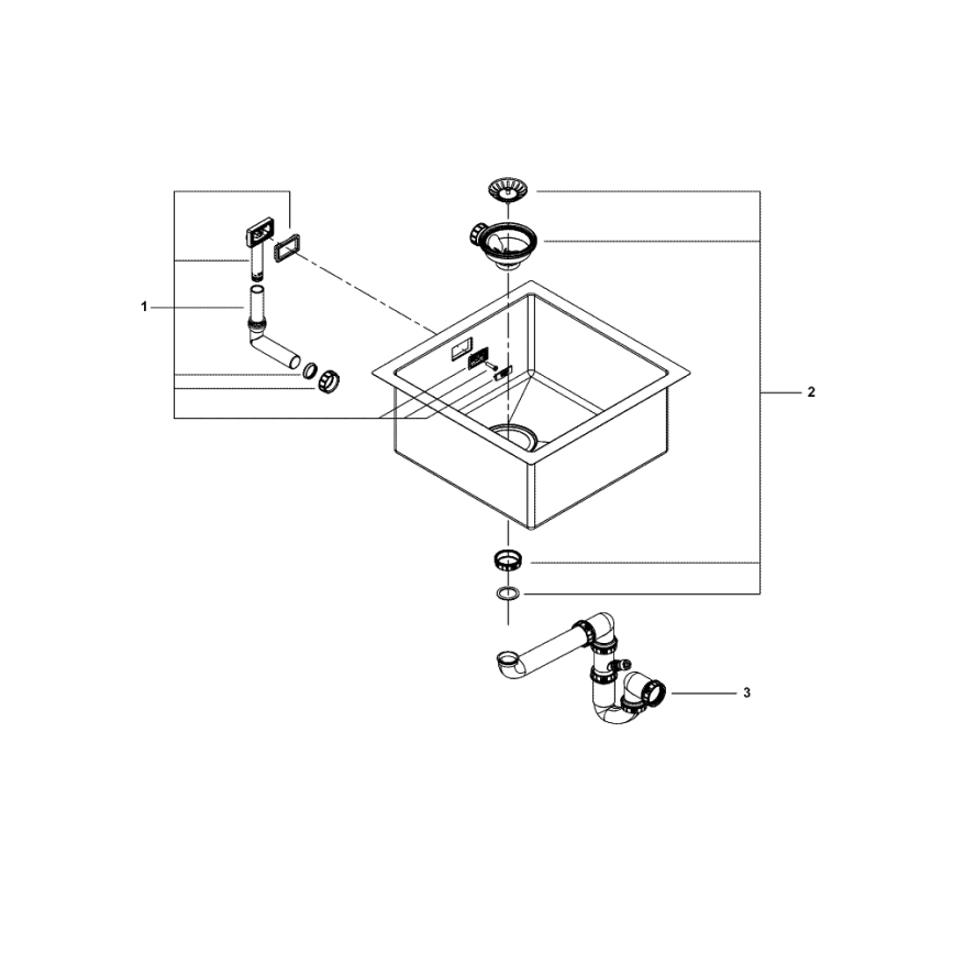 GROHE 31578SD1 - K700 valamu 464 x 464 x 200 roostevabast terasest