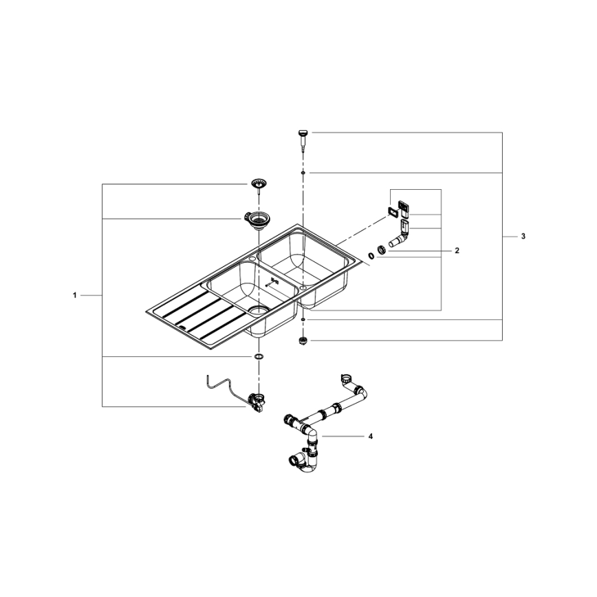 GROHE 31588SD1 - Köögivalamu K500 1160 × 500 mm roostevaba teras
