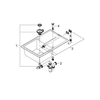 GROHE 31639AP0 - Komposiitvalamu K400 780 × 500 mm must