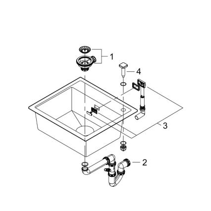 GROHE 31651AP0 - komposiitvalamu K700 560 × 510 mm must