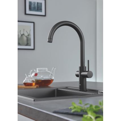 GROHE 31651AP0 - Köögivalamu K700 560 × 510 mm graniit/must