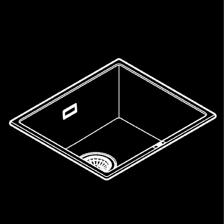 GROHE 31653AP0 - Valamu K700U 457 × 406 mm kivi/must