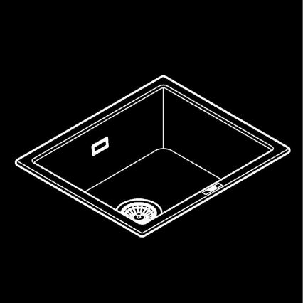 GROHE 31654AP0 - Valamu K700U 533 × 457 mm must graniit/must