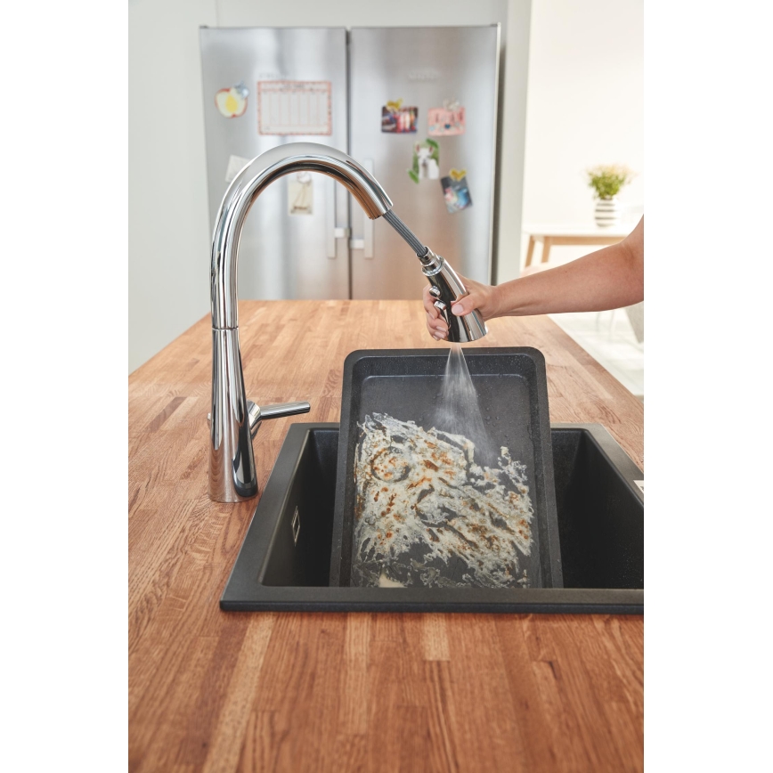 GROHE 31654AP0 - Valamu K700U 533 × 457 mm must graniit/must