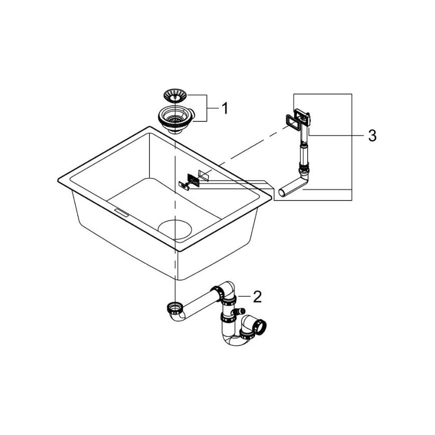 GROHE 31655AP0 - Komposiitvalamu K700U 610 × 460 mm must