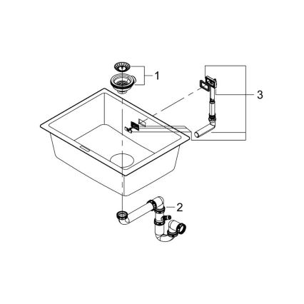 GROHE 31655AP0 - Valamu K700U 610 × 460 mm must kivi/must