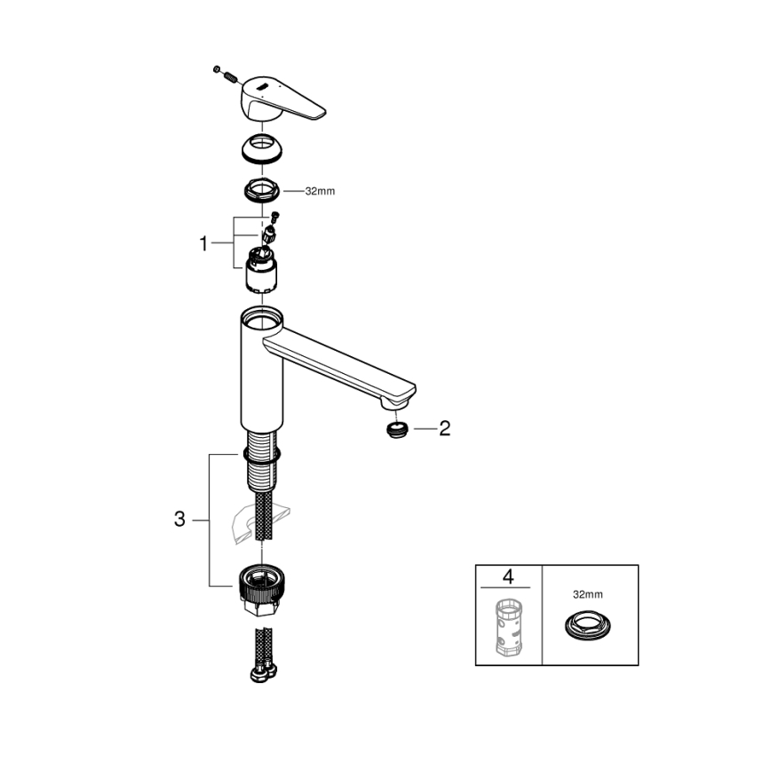 GROHE 31693000 - Valamusegisti BAUEDGE 193 mm läikiv kroom
