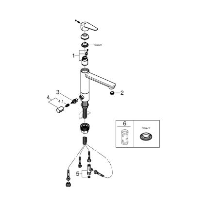 GROHE 31696000 - Köögisegisti BAUEDGE läikiv kroom