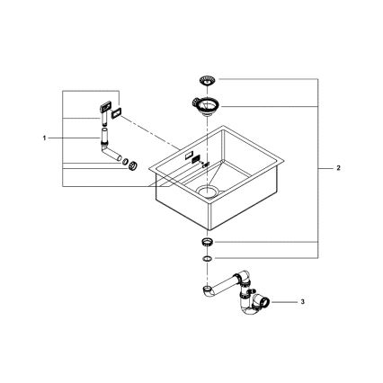 GROHE 31726SD0 - K700 köögivalamu, 550 × 450 mm, roostevabast terasest