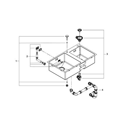 GROHE 31855SD0 - Köögivalamu K700 860 × 500 mm, roostevabast terasest