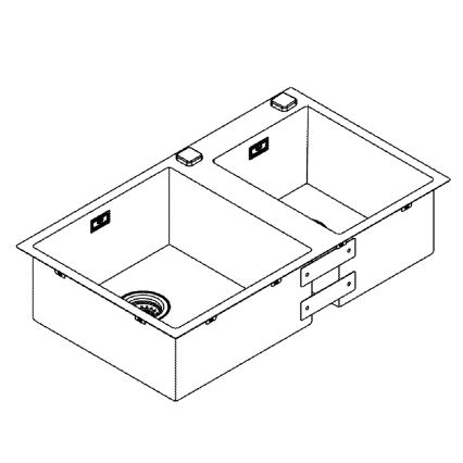 GROHE 31855SD0 - Köögivalamu K700 860 × 500 mm, roostevabast terasest