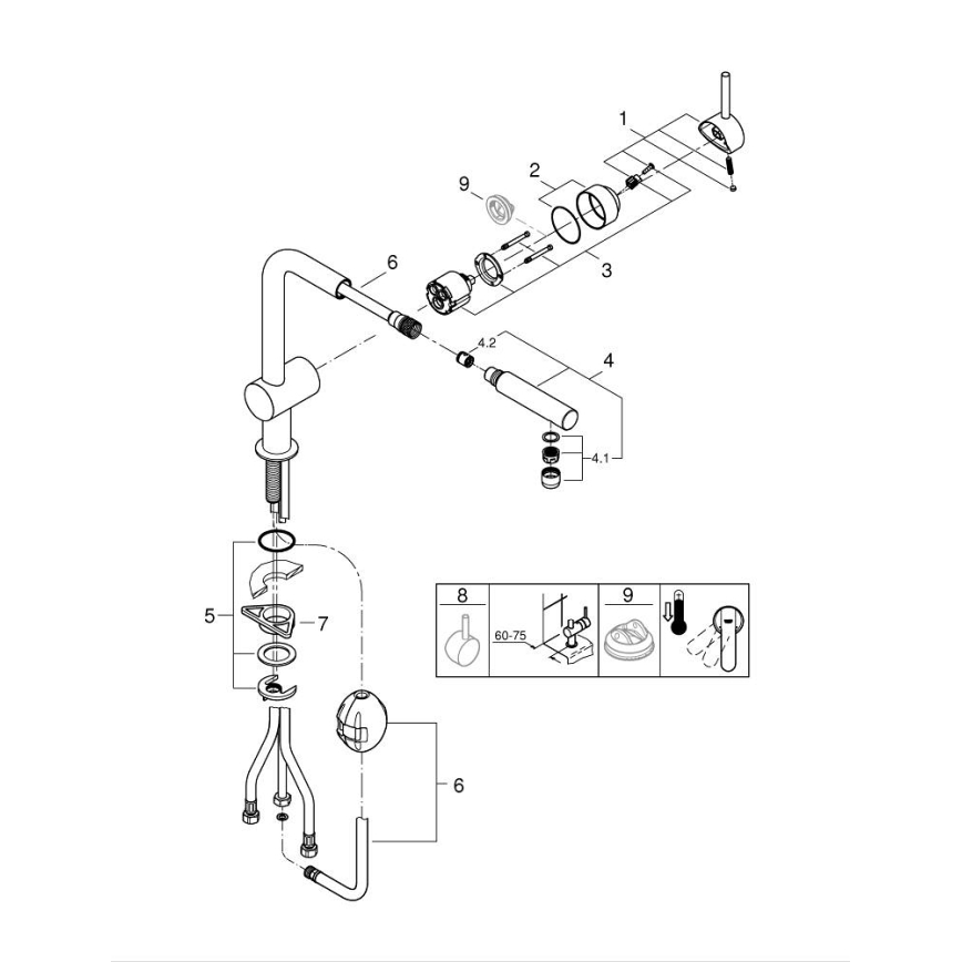GROHE 32168000 - Köögivalamusegisti A, läikiv kroom