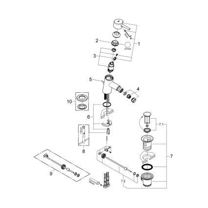 GROHE 32208001 - CONCETTO bidee segisti DN 15 läikiv kroom