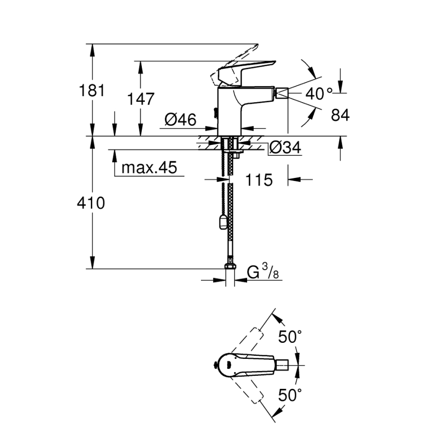 GROHE 32281002 - Bidee segisti START S läikiv kroom