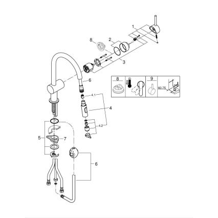 GROHE 32321GN2 - EUROCUBE köögisegisti, kuldse viimistlusega
