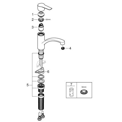 GROHE 324412432 - Köögisegisti START 184 mm must