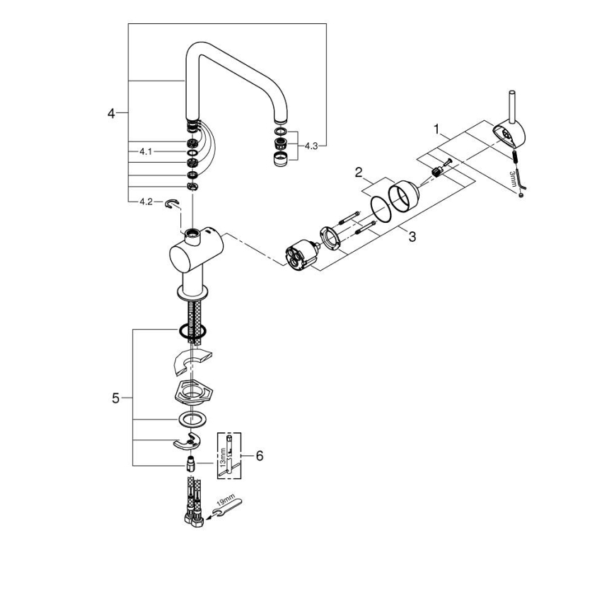 GROHE 32488000 - Köögisegisti A, läikiv kroom