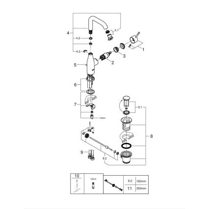 GROHE 32628AL1 - Valamu segisti ESSENCE suurus L grafiit