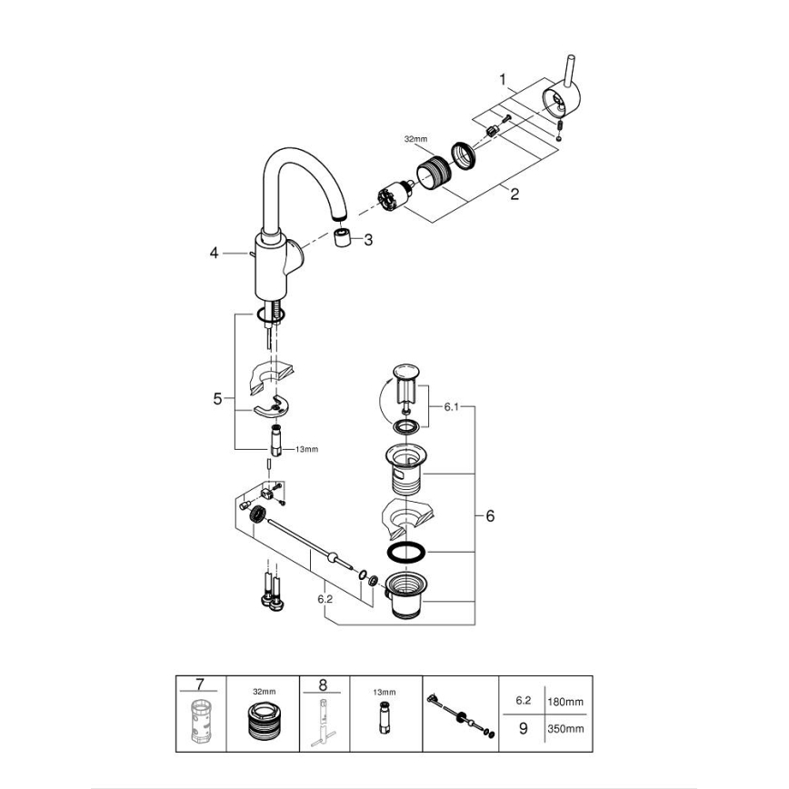 GROHE 32629002 - Valamusegisti CONCETTO, suurus L, läikiv kroom