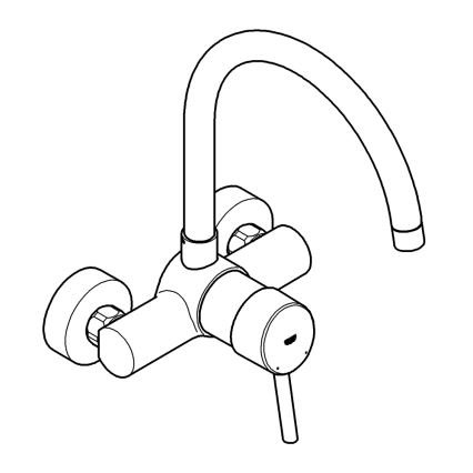 GROHE 32667001 - Köögivalamu segisti CONCETTO 280 mm läikiv kroom