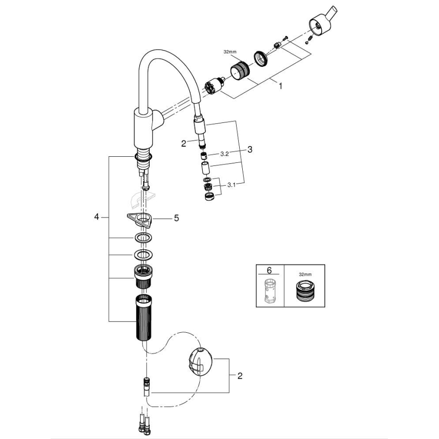 GROHE 32671002 - Köögisegisti FEEL läikiv kroom