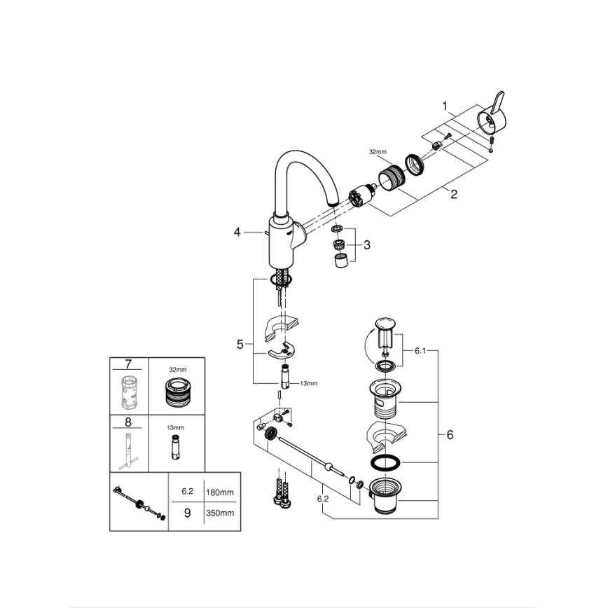 GROHE 32830001 - Valamusegisti EUROSMART COSMOPOLITAN, suurus L, kroom