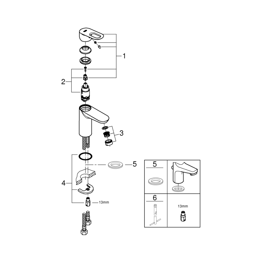 GROHE 32854000 - Valamusegisti BAULOOP, läikiv kroom