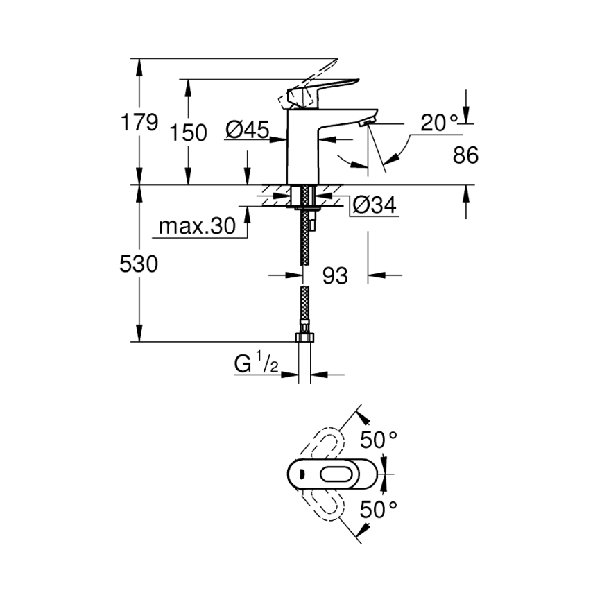 GROHE 32854000 - Valamusegisti BAULOOP, läikiv kroom