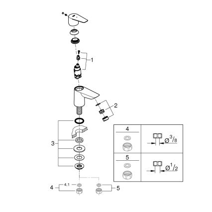 GROHE 32861001 - Lauapealne segisti BAUEDGE 131 mm läikiv kroom