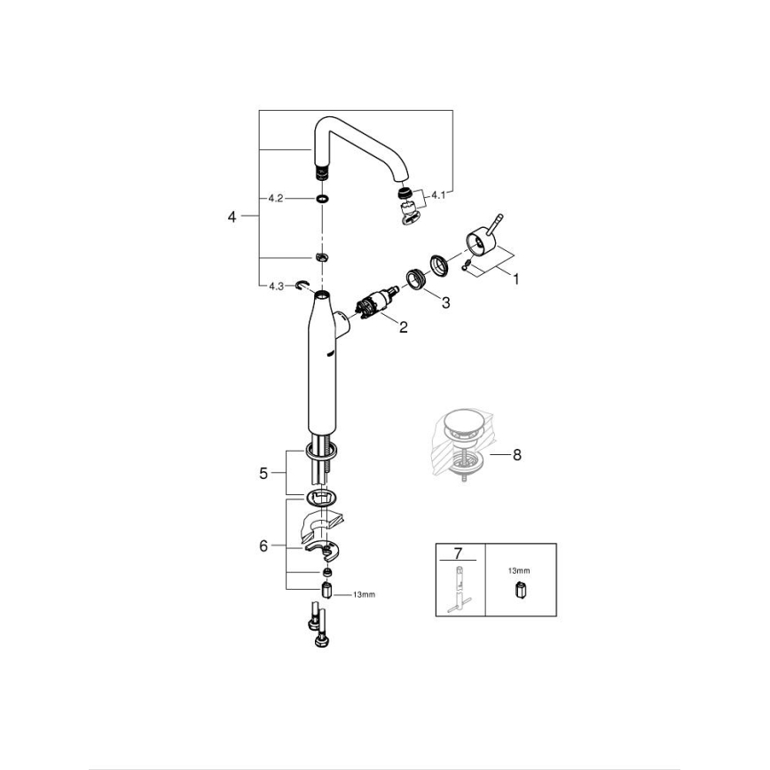 GROHE 32901DL1 - ESSENCE XL valamu segisti, pronksviimistlus