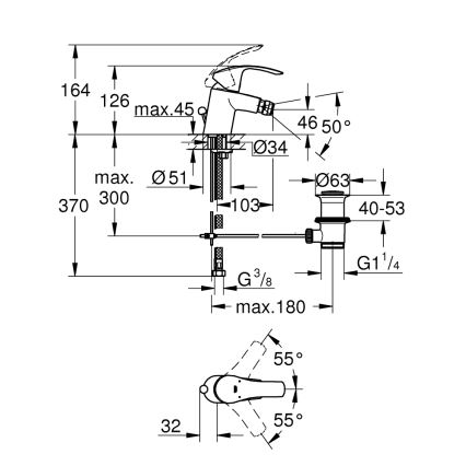GROHE 32929002 - Bidee segisti EUROSMART, suurus S, läikiv kroom