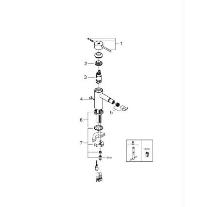 GROHE 32934001 - Bidee segisti ESSENCE DN 15 läikiv kroom