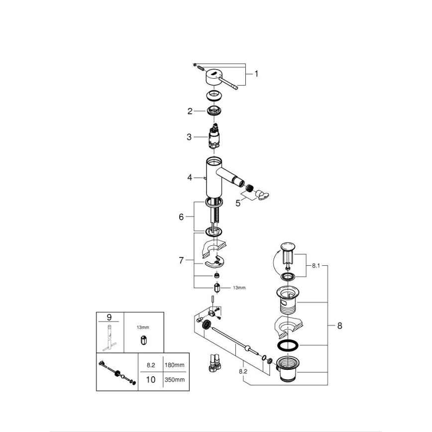 GROHE 32935AL1 - ESSENCE bidee segisti, suurus S, grafiit