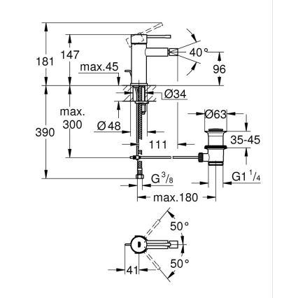GROHE 32935DC1 - ESSENCE bidee segisti, roostevaba teras