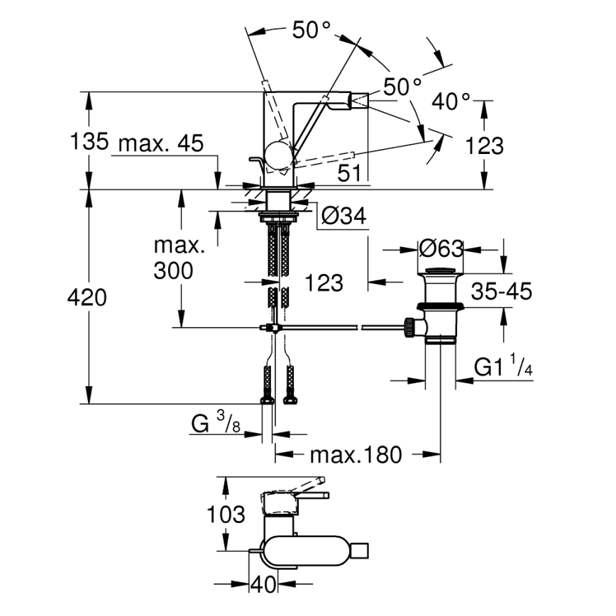 GROHE 33241003 - bidee segisti PLUS läikiv kroom