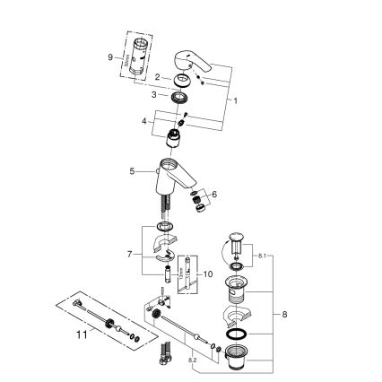 GROHE 33265002 - Valamusegisti EUROSMART DN 15, suurus S, läikiv kroom