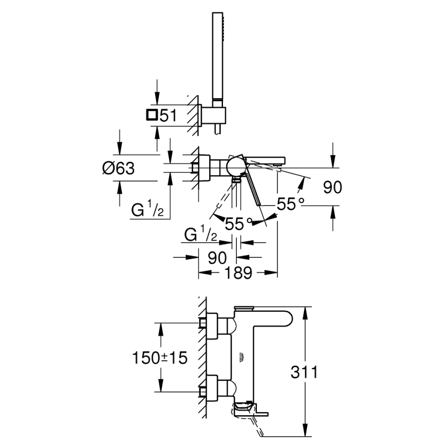 GROHE 33547003 - vannisegisti PLUS, läikiv kroom
