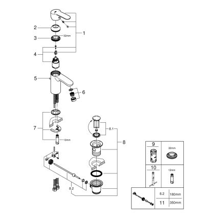 GROHE 3355220E - Valamusegisti EUROSTYLE COSMOPOLITAN, suurus S, kroomitud