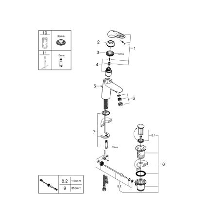 GROHE 33558LS3 - EUROSTYLE valamusegisti, suurus S, valge