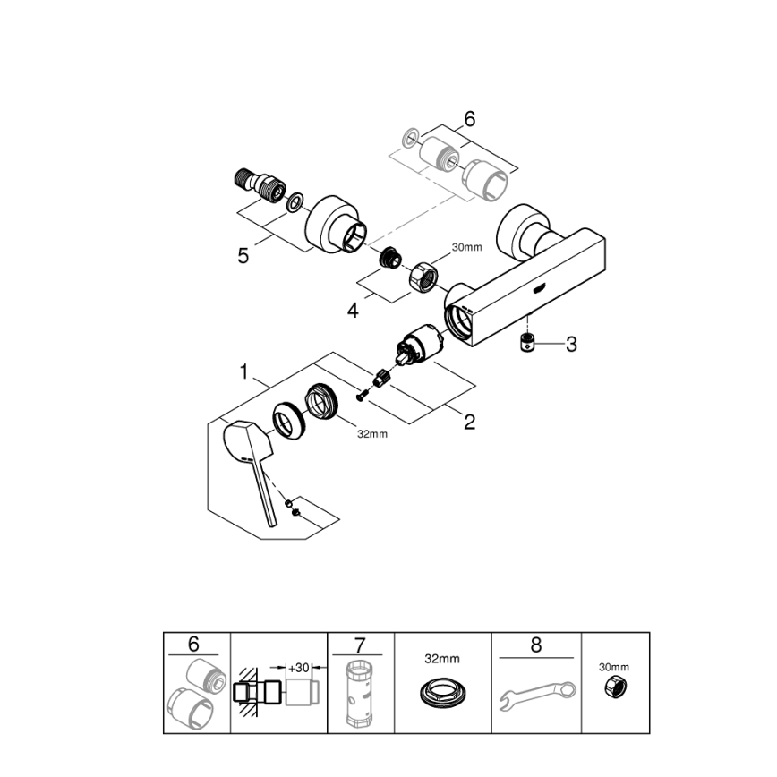 GROHE 33577003 - dušisegisti PLUS DN 15 läikiv kroom