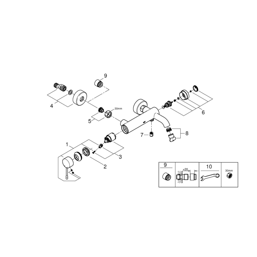 GROHE 33624DL1 - ESSENCE vannisegisti 193 mm, harjatud vasetoon