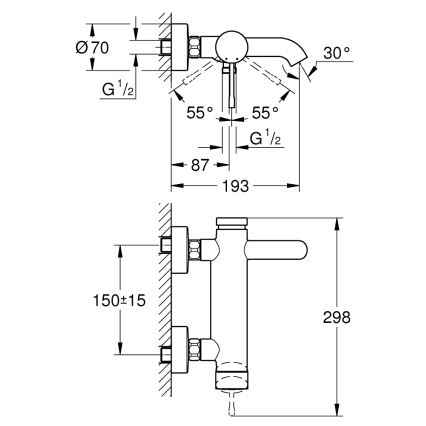 GROHE 33624DL1 - ESSENCE vannisegisti 193 mm, harjatud vasetoon