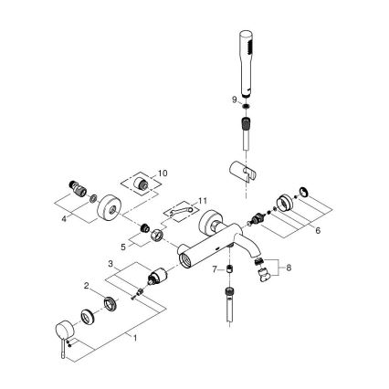 GROHE 33628001 - vannikomplekt koos segistiga ESSENCE DN 15, läikiv kroom