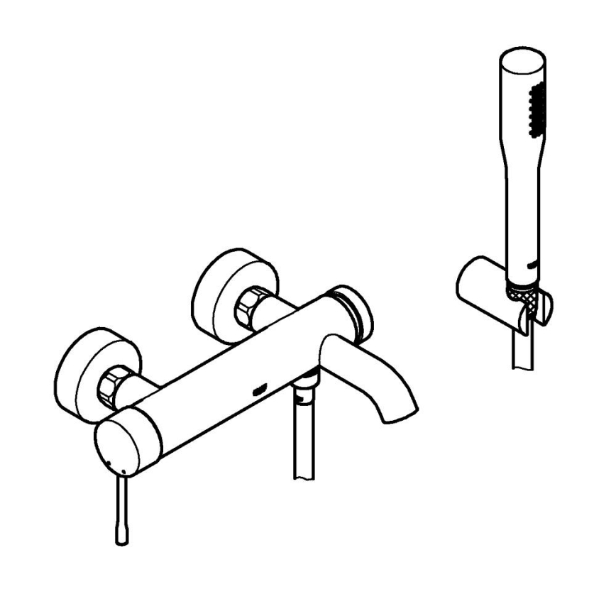 GROHE 33628001 - vannikomplekt koos segistiga ESSENCE DN 15, läikiv kroom