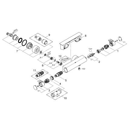 GROHE 34469001 - Termostaatiline dušisegisti GROHTHERM 2000 DN 15, kroom
