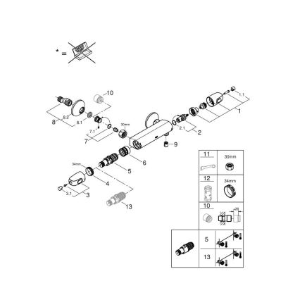 GROHE 34550000 - Termostaatne dušisegisti GROHTHERM 1000 DN 15 kroom