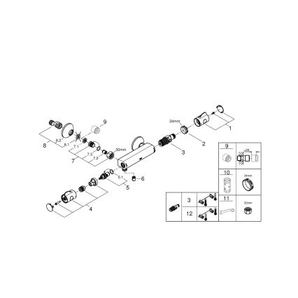 GROHE 34558000 - Termostaatne dušisegisti GROHTHERM 800 DN 15 läikiv kroom