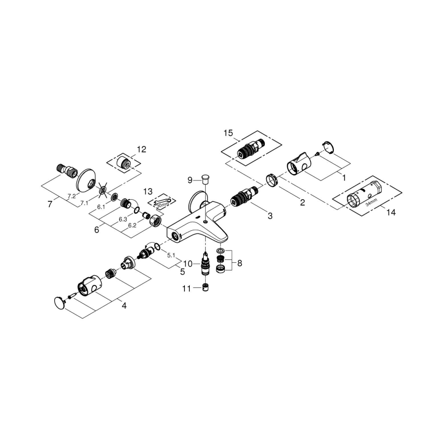 GROHE 34567000 - Termostaatiline vannisegisti GROHTHERM 800 DN 15 läikiv kroom