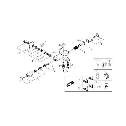 GROHE 345982430 - Termostaatsegisti vannile PRECISION START 168 mm must