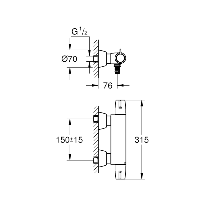 GROHE 34666000 - Termostaatne meditsiinisegisti DN 15 läikiv kroom